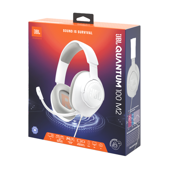 JBL Quantum 100M2 - White - Wired over-ear gaming headset with detachable mic and mute option - Detailshot 15